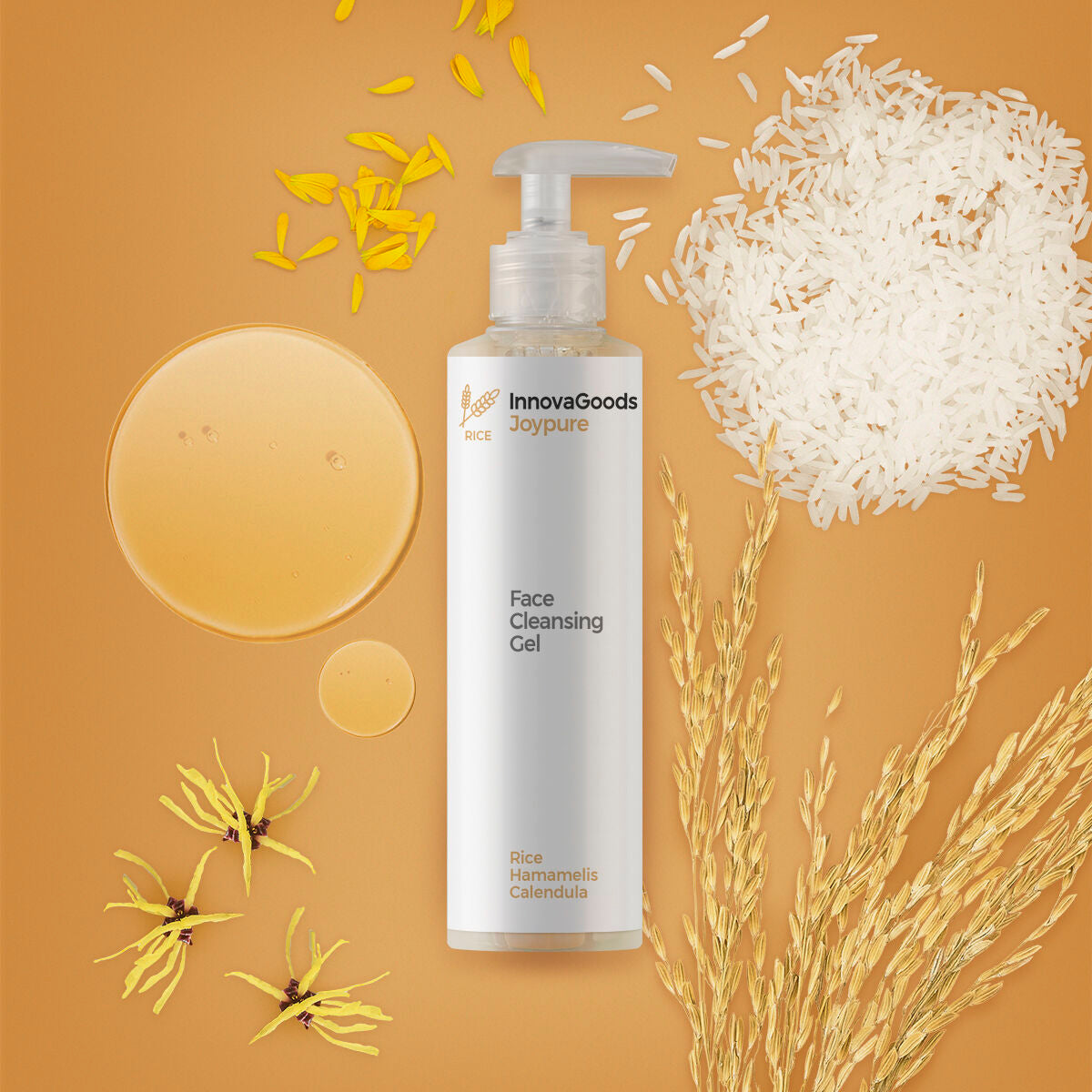 Gel nettoyant visage Rice Joypure InnovaGoods 200 ml